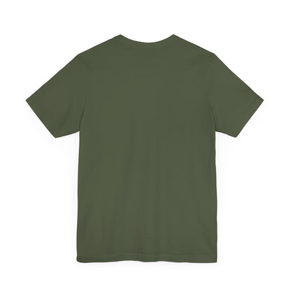 Sabrina Carpenter Inspired Unisex Short Sleeve Tee, back view, showcasing a classic olive green colour with a luxurious feel.