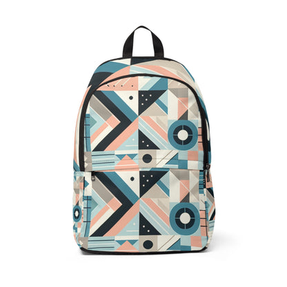 Stylish Modern Pastel Geometric Backpack by Dazzling Dreams Studio showcasing elegant design and sophisticated pastel patterns.