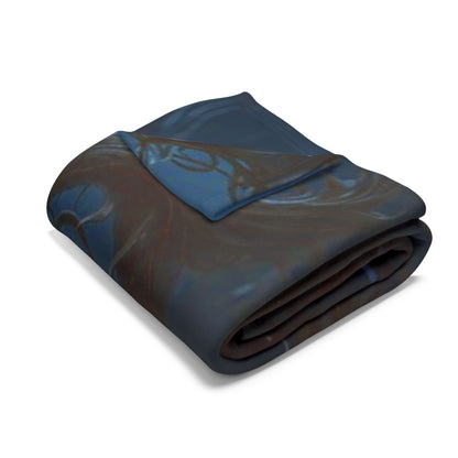 Sumptuous Decorative and Warm Halloween Spooky Arctic Fleece Blanket folded neatly, showcasing its plush fabric texture and exquisite Halloween design for a high-end seasonal experience.