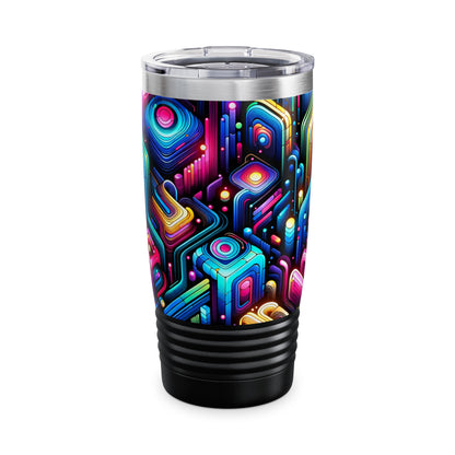 20Oz Neon Brilliance Tumbler by Dazzling Dreams Studio featuring a glossy finish, sleek design, and double-wall stainless steel construction, perfect for luxurious beverage enjoyment on the go.