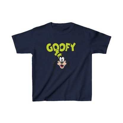 Unisex Kids Goofy Cotton T-Shirt Tee featuring an intricately designed graphic of Goofy, capturing a whimsical essence, perfect for stylish young enthusiasts.