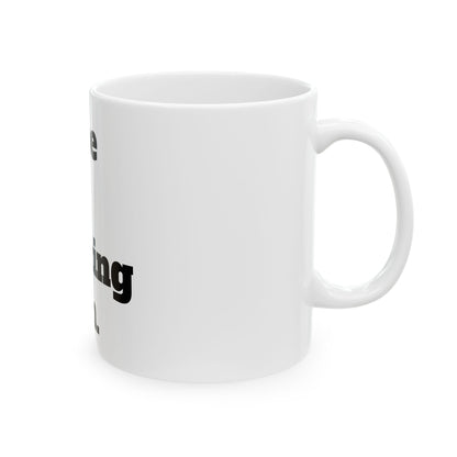 Inappropriate Slogan Ceramic Mug featuring a cheeky F-word design, perfect for funny office humour and adult gifts.