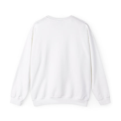 The back view of a pristine white Computer Game Character Unisex Crewneck Sweatshirt, showcasing its clean lines and luxurious fabric, perfect for stylish layering.
