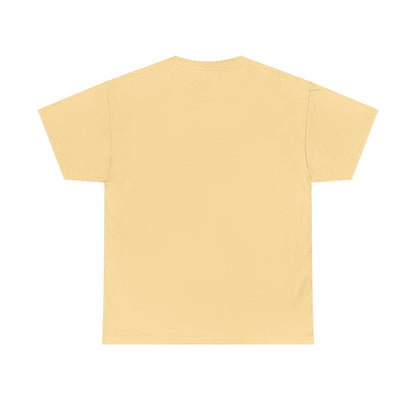Arrakis Dune Graphic T-Shirt - Urban Unisex Cotton Tee for Fantasy Art Lovers, back view in a soft yellow hue, showcasing its versatile design.