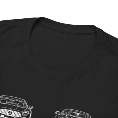 Close-up of the neckline and fabric of the Men's Mercedes-AMG GT-R Speed Enthusiast T-Shirt, highlighting its premium quality and stylish design.