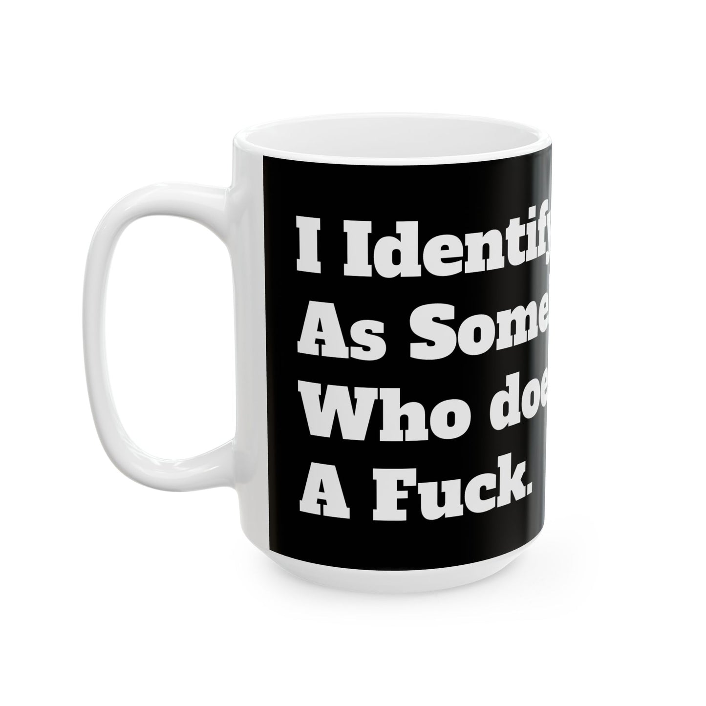 A glossy ceramic Inappropriate Slogan Mug, perfect for adding a touch of humour to your morning coffee routine.
