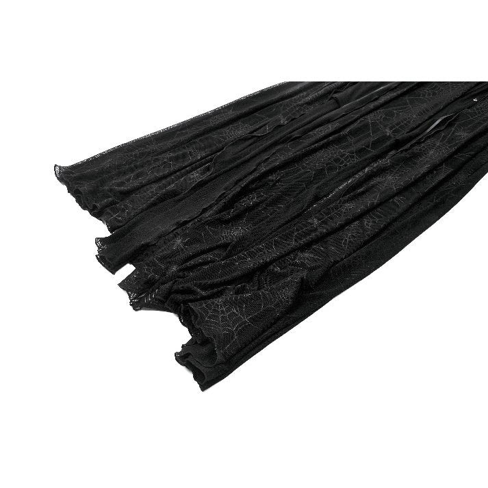 Elegant back view of the Spider Print Long Dress revealing the exquisite sheer strappy top, perfect for a luxurious evening look.