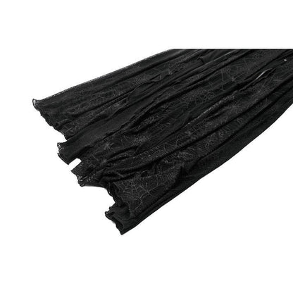 Elegant back view of the Spider Print Long Dress revealing the exquisite sheer strappy top, perfect for a luxurious evening look.