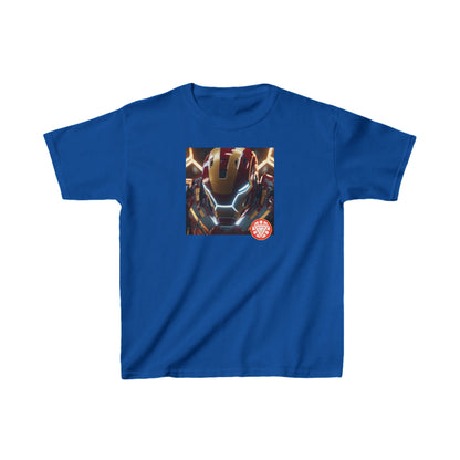 Kids Iron Man Heavy Duty Tee with Hulk Graphic in a rich royal blue shade, showcasing the legendary Iron Man design.