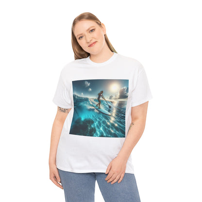 Dazzling Dreams Studio's Delightful Paddle Board T-Shirt, crafted from breathable fabric for ultimate comfort during water sports and relaxation.