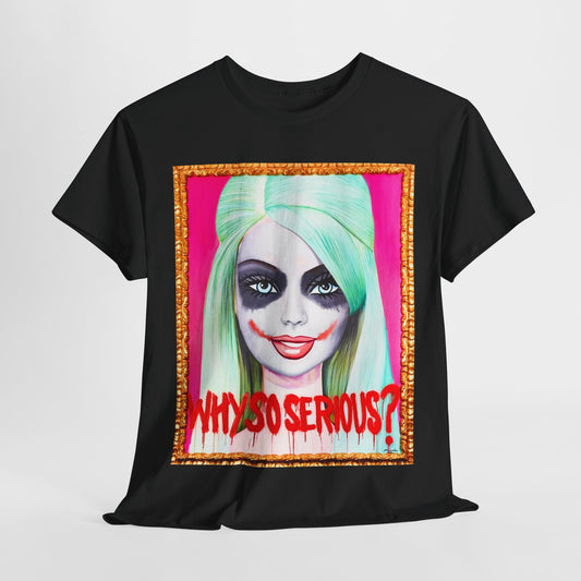 Why So Serious Joker Barbie Women's Graphic T-Shirt - Trendy Pop Art Design Tee