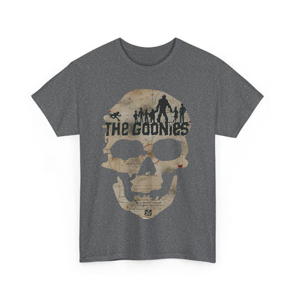 The Goonies Graphic T-Shirt Urban Unisex Cotton Tee in heather grey, featuring a captivating skull print that combines timeless style with modern allure.