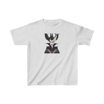 Maleficent Kids Tee in light grey, featuring a luxurious design of Disney’s Maleficent, crafted from soft, high-quality cotton for stylish children's apparel.