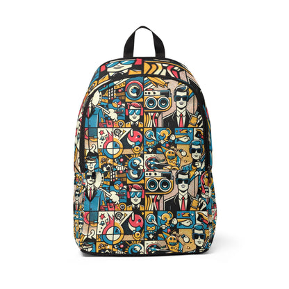 Modern Pop Art Backpack by Dazzling Dreams Studio featuring vibrant cartoon design and bold colours, perfect for a stylish accessory and statement piece.