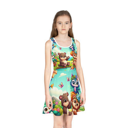 Charming Sophia Blossom Girls Sundress designed by Dazzling Dreams Studio, offering a blend of comfort and elegance for kids during warm summer days.