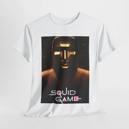 Squid Game Unisex Men´s Women´s Graphic Cotton Funny T Shirt Tee featuring a striking design of the iconic mask from the popular series, perfect for stylish streetwear enthusiasts.