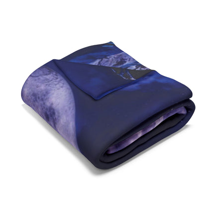 Luxurious Decorative and Warm Christmas Arctic Fleece Blanket in a rolled-up position, showcasing its rich colours and soft texture.