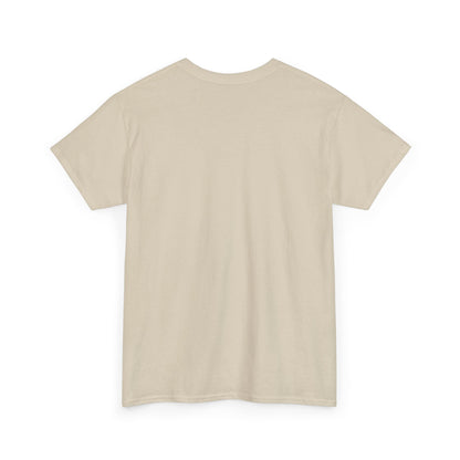 Refined back perspective of a beige men's t-shirt, emphasizing a clean and timeless aesthetic suitable for any occasion.