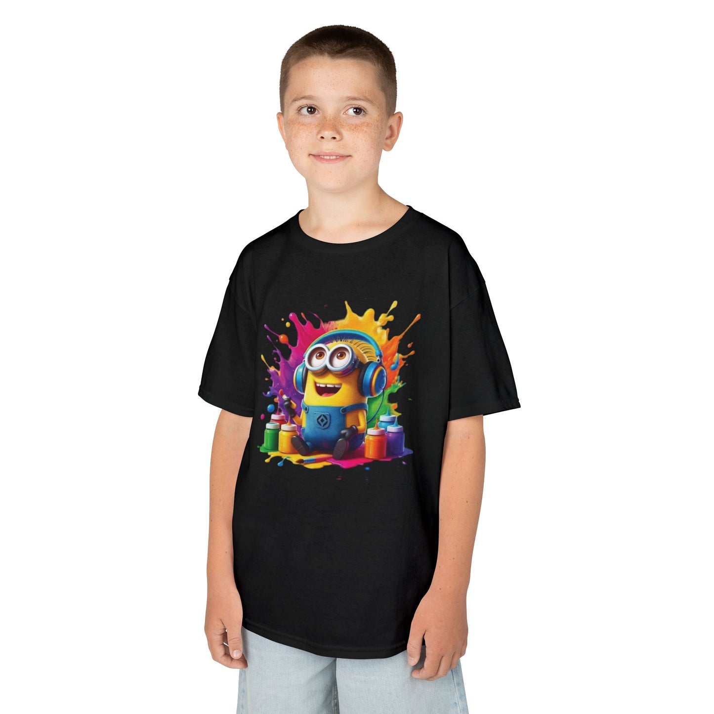 Minion T-Shirt - Paint Splatter Cartoon Art Kids Tee Childs Boys Girls Unisex