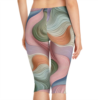 FitRevolution Ultimate Tone Zone Capri Leggings worn during yoga, illustrating flexibility and style, crafted by Dazzling Dreams Studio.