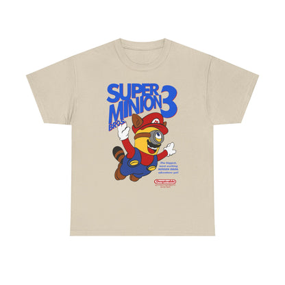 Super Minionworld Unisex Men´s Women´s Graphic Cotton Funny T Shirt Tee displayed in a light beige shade, capturing the whimsical spirit of Minions in a fun and stylish way.