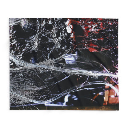 Stylish Decorative and Warm Halloween Spooky Arctic Fleece Blanket showcasing intricate patterns in dark hues, ideal for elegant Halloween décor.