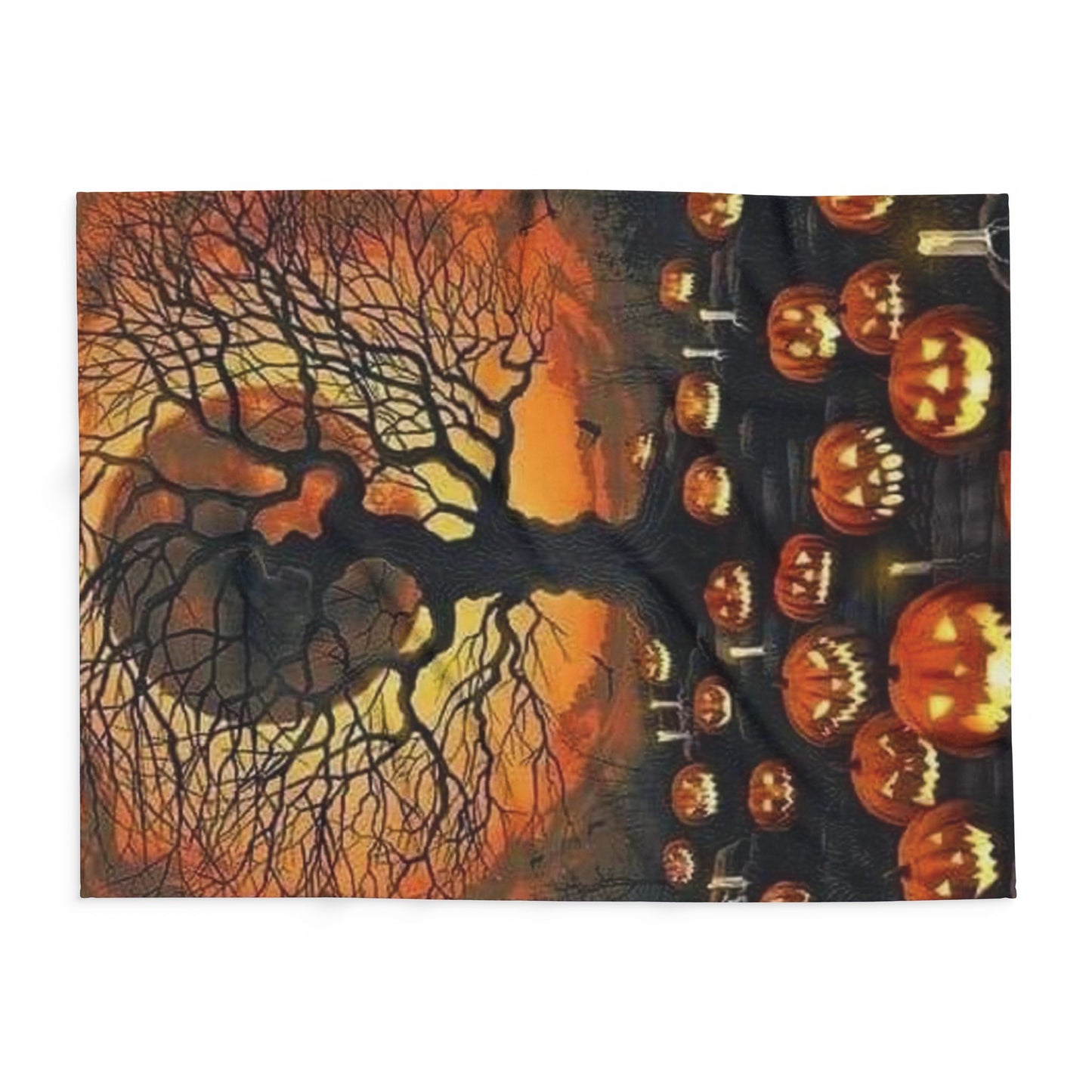 Decorative and Warm Halloween Spooky Arctic Fleece Blanket 3 Sizes