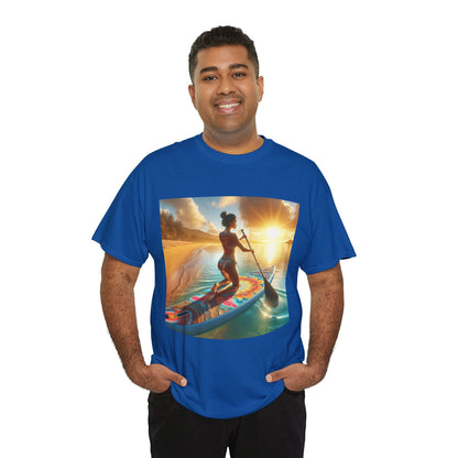 Delightful Paddleboarding T-Shirt by Dazzling Dreams Studio featuring a luxurious paddleboarding graphic, enhancing the style for water enthusiasts.