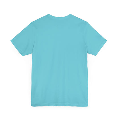 Sabrina Carpenter Inspired Unisex Short Sleeve Tee in a charming turquoise back view, combining elegance and comfort for everyday wear.