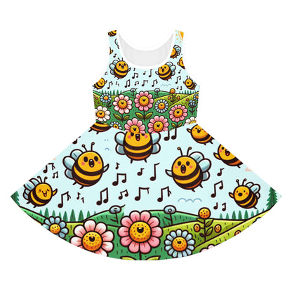 Luna Whitlock Girls Sundress with vibrant floral design by Dazzling Dreams Studio, showcasing a luxurious and playful summer aesthetic.