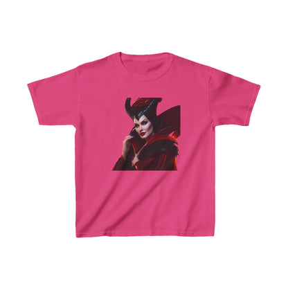 Maleficent Kids Tee in vibrant pink, beautifully displaying Maleficent, perfect for fashionable young fans seeking style and comfort.
