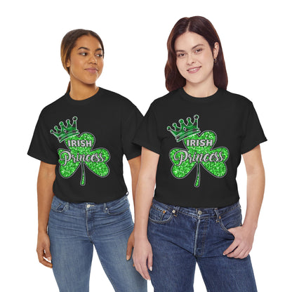 A pair of models elegantly presenting the St Patricks Day Women's Graphic Cotton Funny T Shirt Tee Vintage, highlighting festive charm in stylish wear.