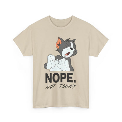 Tom & Jerry Unisex Graphic Tee featuring Tom the cat with 'NOPE. NOT TODAY' text, combining casual elegance and comfort.