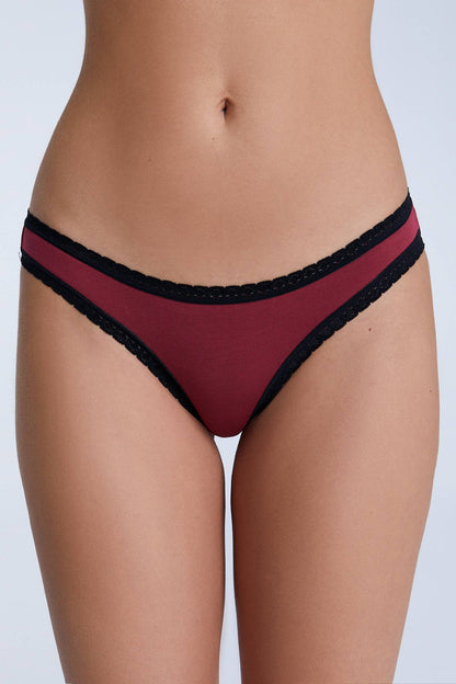 Stylish one size fits most luxury organic cotton briefs highlighted by beautiful lace accents.
