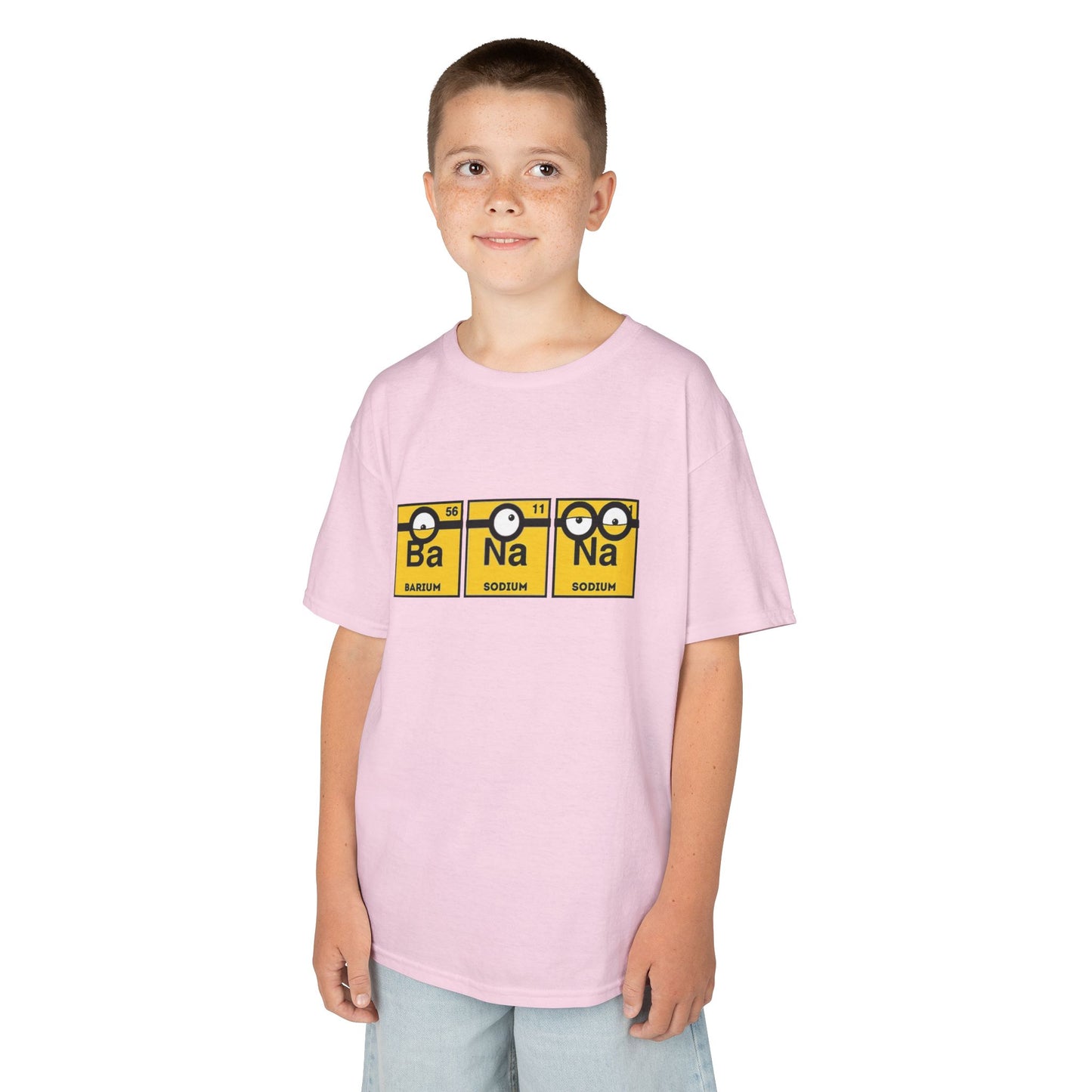 Minions Kids T-Shirt Banana Yellow Periodic Table Elements Tee Childs Boys Girls