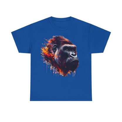 Harambe Masterpiece Graphic Unisex T-Shirt in royal blue displaying an exquisite gorilla illustration, enriched with artistic flair and vibrant colours, a must-have for premium fashion lovers.