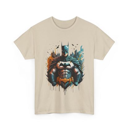 Unleash the Power of Gotham: Batman Graphic Unisex Graphic Tee Shirt showcasing the vibrant front design with Batman, emphasising bold artistry and modern graphic aesthetics.