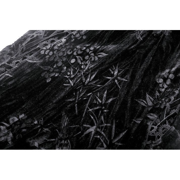 Close-up of the delicate embroidery on the Dark Rose Embroidered Layered Maxi Dress, highlighting luxurious details.