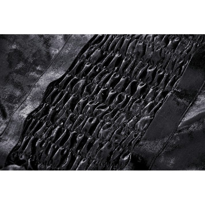 Full view of the Harriet Punk Shiny PU Leather Layered Dress highlighting its bold silhouette and figure-flattering corset design.