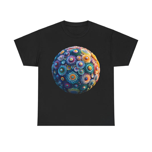 Iridescent Floral Sphere  Unisex Cotton Tee Graphic T Shirt