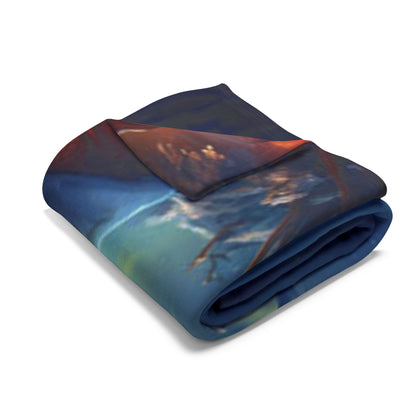 Luxurious Decorative and Warm Christmas Arctic Fleece Blanket folded, showcasing its premium quality fleece material and stunning winter design, perfect for adding elegance to your holiday decor.