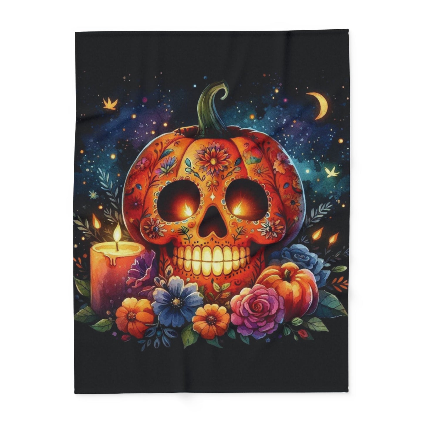 Decorative and Warm Halloween  Spooky Arctic Fleece Blanket 3 Sizes