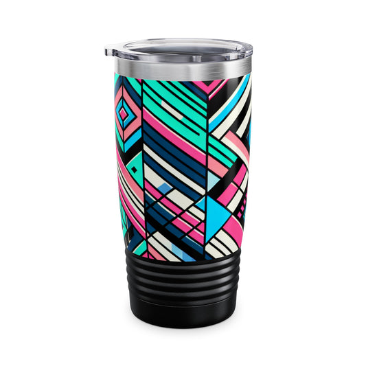 Neon Vibe Creations 20 oz Drinks Tumbler Travel Flask featuring vibrant electric designs and stainless steel for insulation.