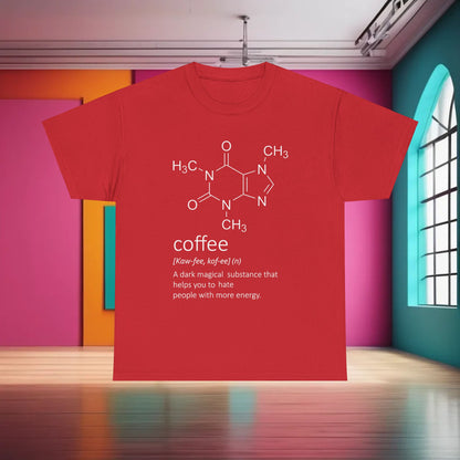 Urban Coffee Graphic T-Shirt for Men & Women - 100% Cotton Casual Streetwear Fashion featuring a striking coffee-inspired graphic in vibrant red, combining luxury and contemporary style.