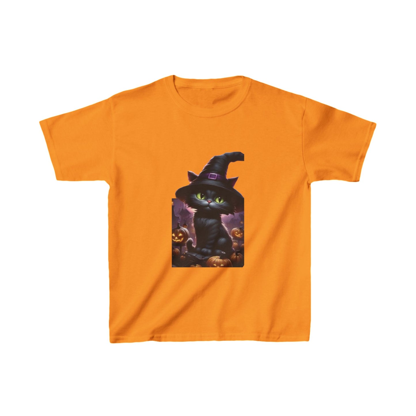 Kids Cute Kitten Halloween T shirt Heavy Cotton Tee 16 colors