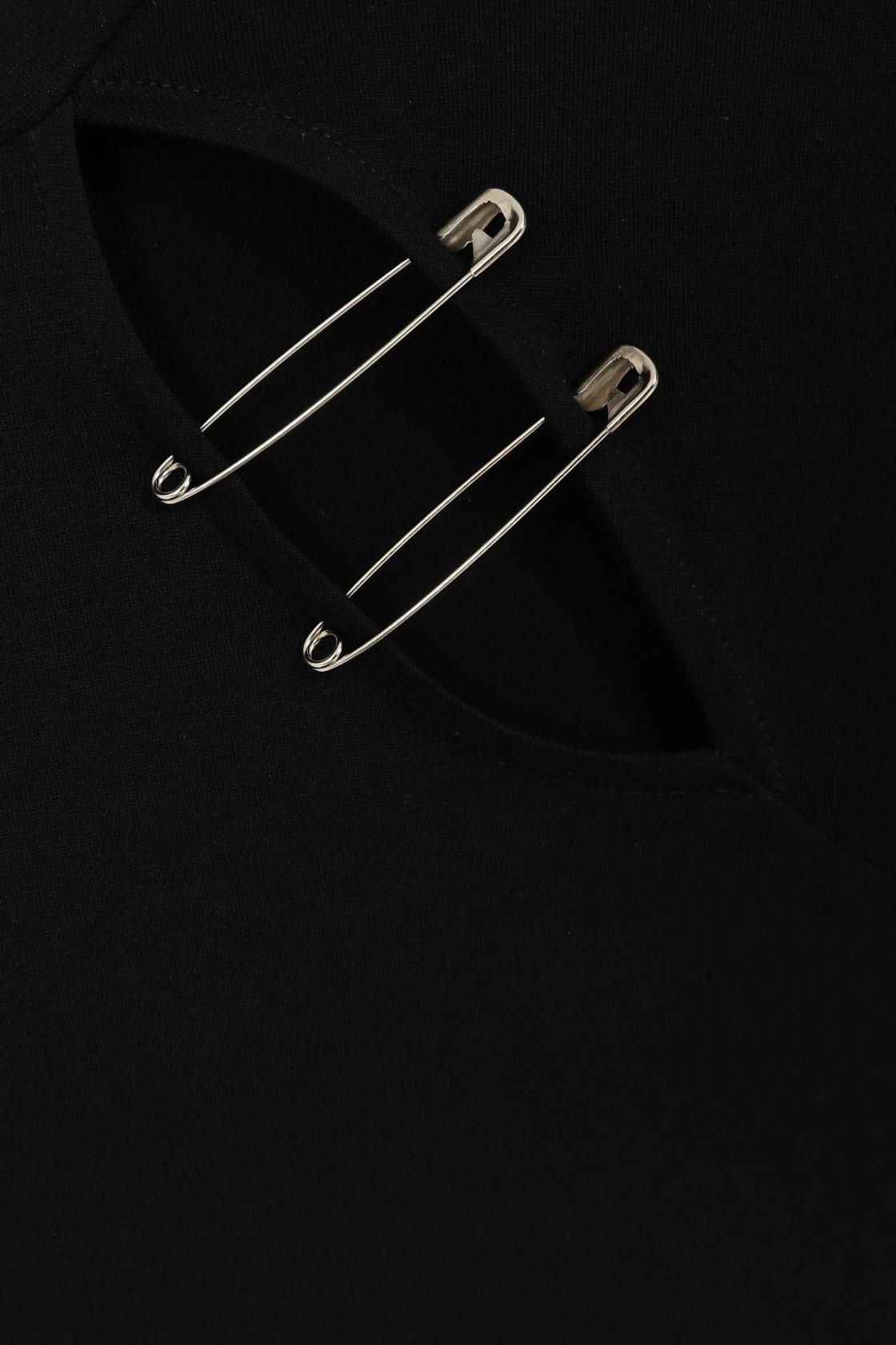 Full view of the Necessary Evil Nyx Gothic Midi Dress styled with edgy accessories, exemplifying dark glamour and alternative fashion.