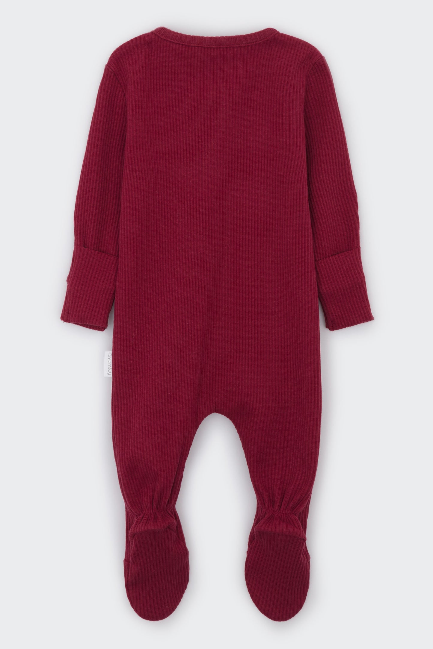 Elegant Claret Red Zipper Sleepsuit for toddlers by DreamBuy, designed for ages 6-12 months with stylish boots, ensuring warmth and ease of dressing.