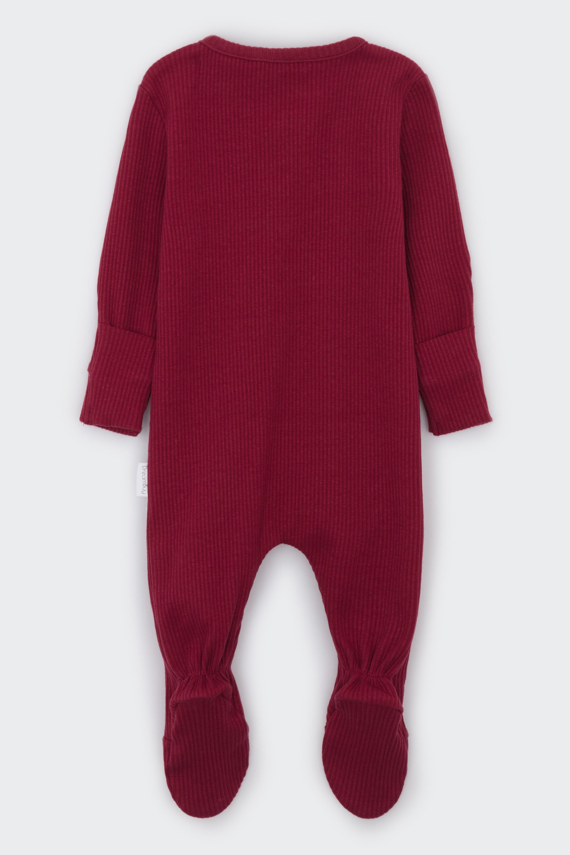 Elegant Claret Red Zipper Sleepsuit for toddlers by DreamBuy, designed for ages 6-12 months with stylish boots, ensuring warmth and ease of dressing.