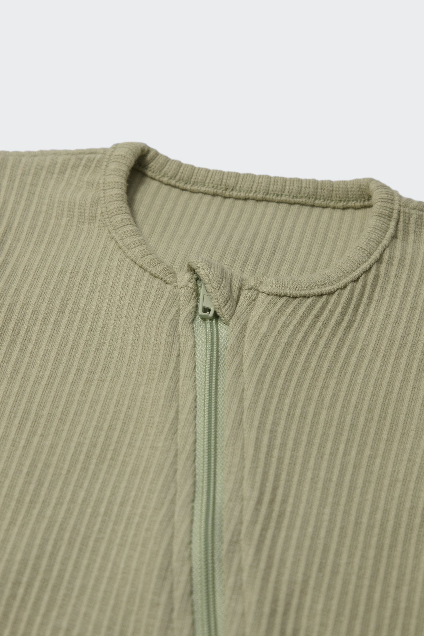 Elegant Luxury Sage Baby Sleepsuit by DreamBuy, perfect for sensitive skin and designed for easy dressing.