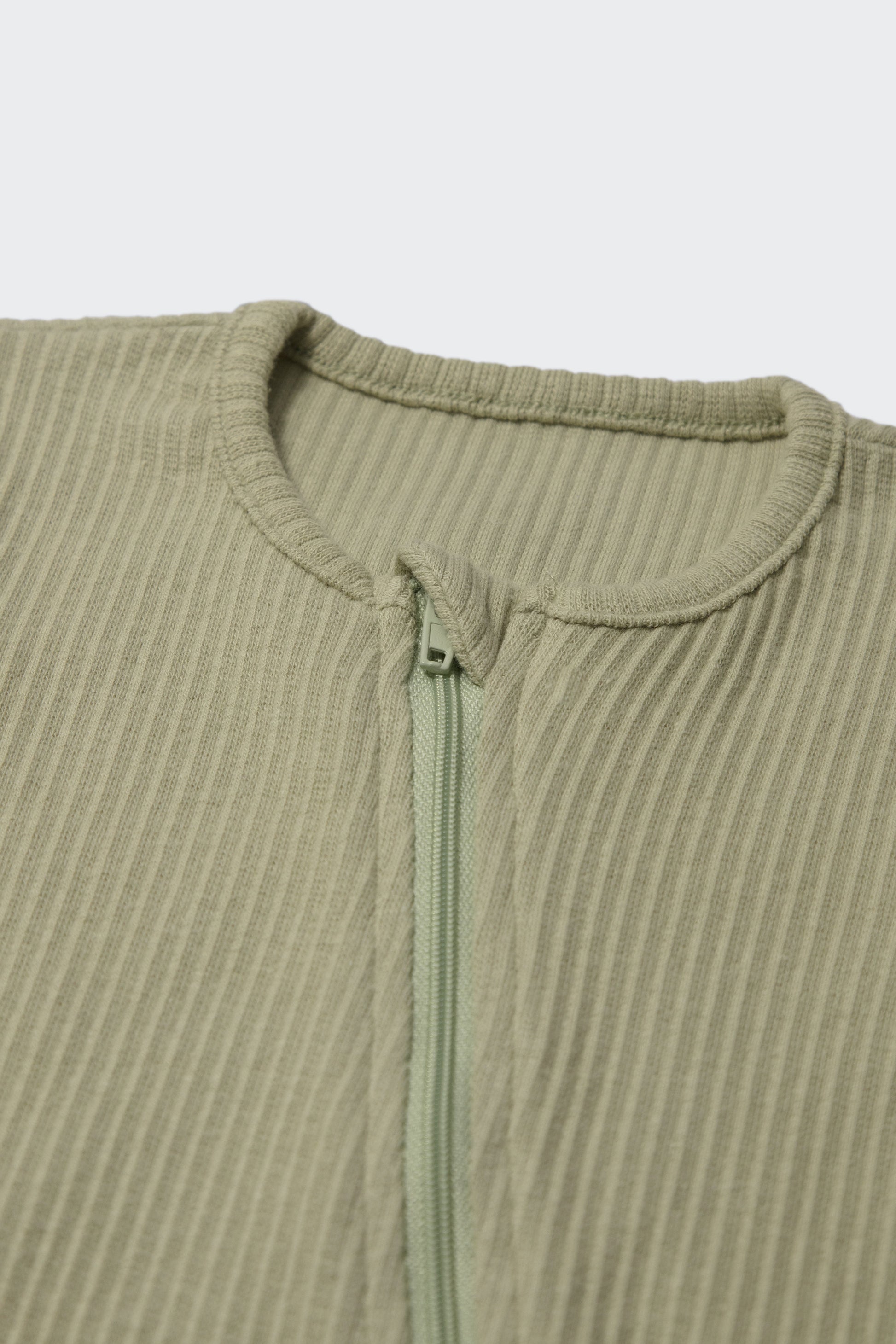 Elegant Luxury Sage Baby Sleepsuit by DreamBuy, perfect for sensitive skin and designed for easy dressing.